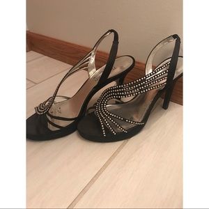 Black heel with silver gems